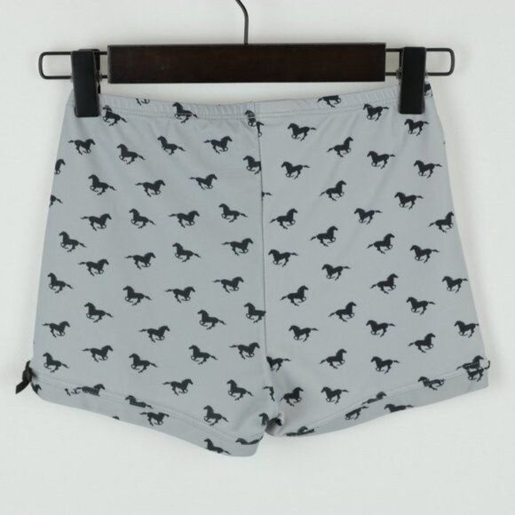 Monkeybar Buddies Derby Days Girls Size 10 Gray Black Horse Gymnastics Shorts - Picture 3 of 6